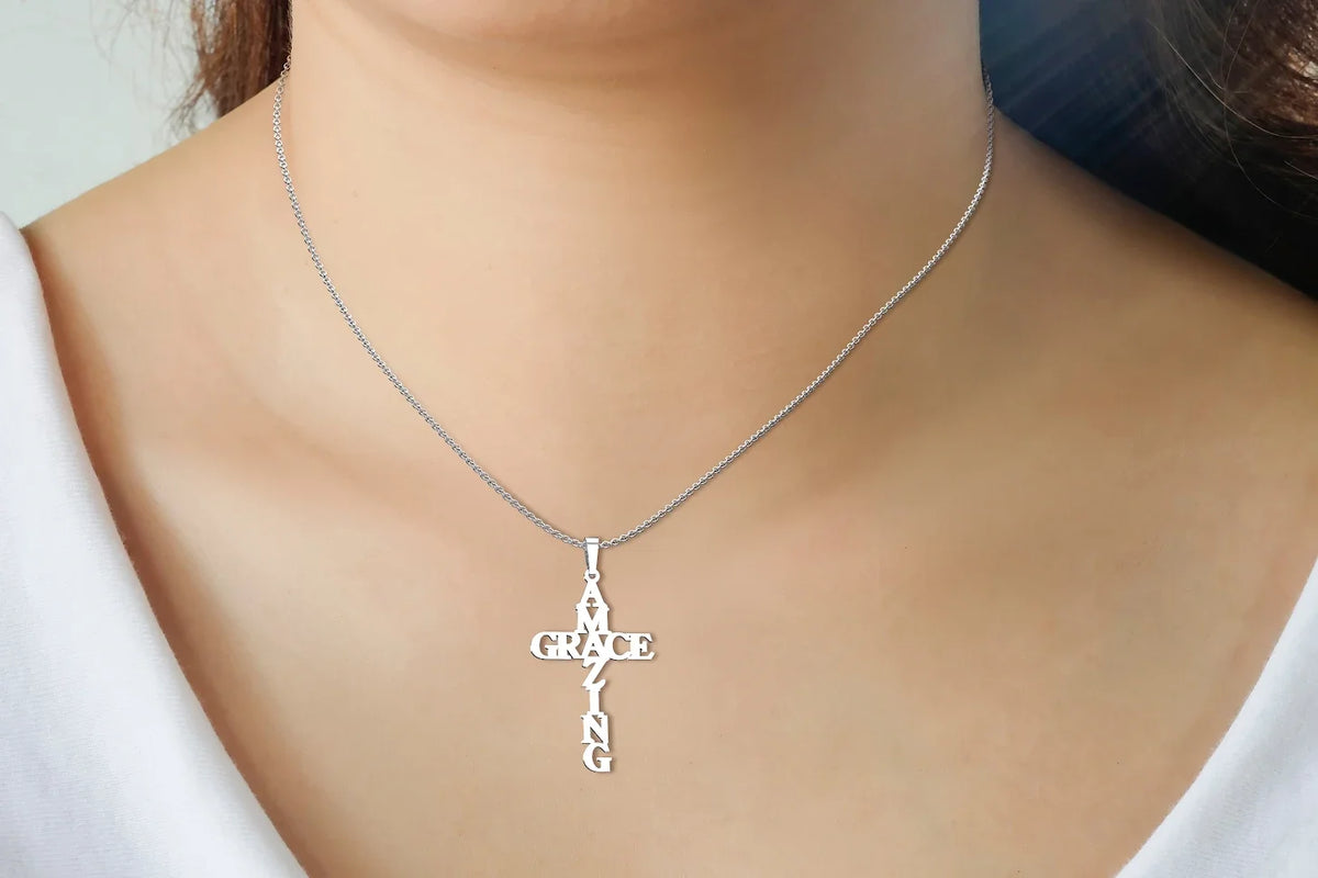 Amazing Grace Cross Necklace