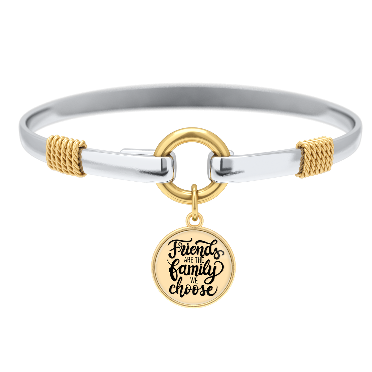 Friends Are The Family We Choose - Gold Background - Two Tone