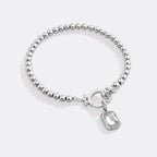 Mint Beaded Bracelet with Baguette Birthstone Charm