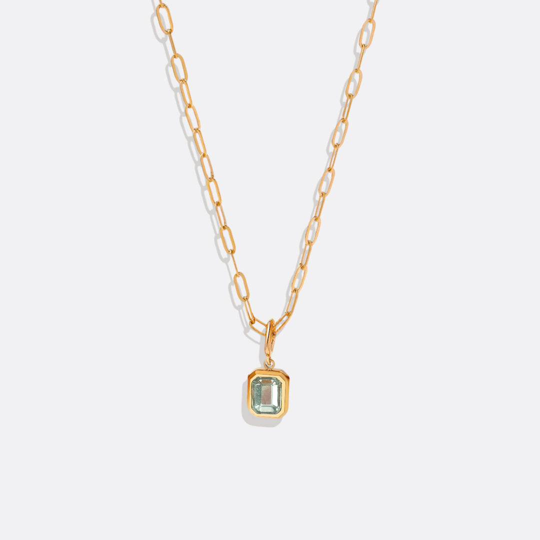 Baguette Birthstone Necklace