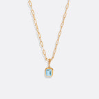 Baguette Birthstone Necklace