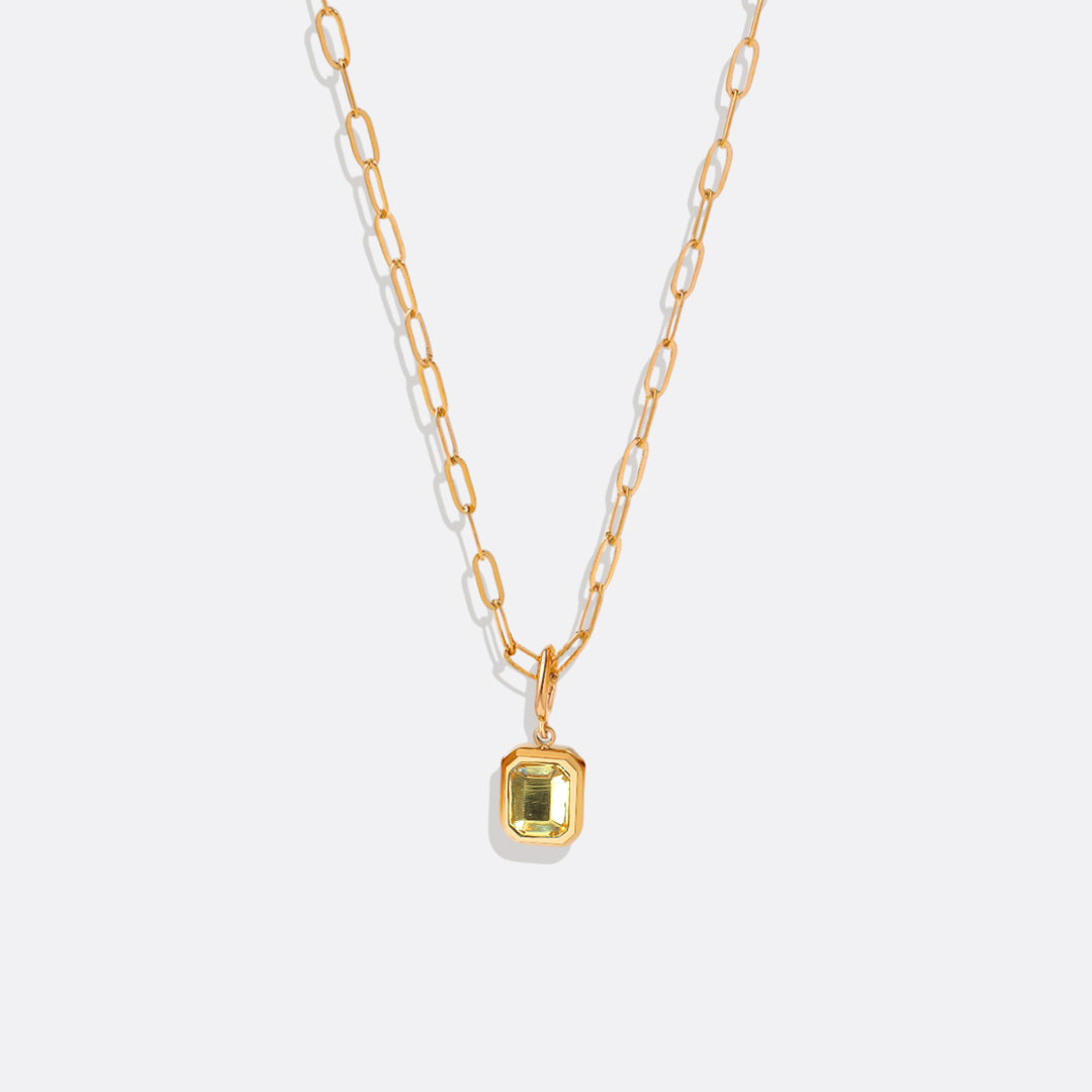 Baguette Birthstone Necklace