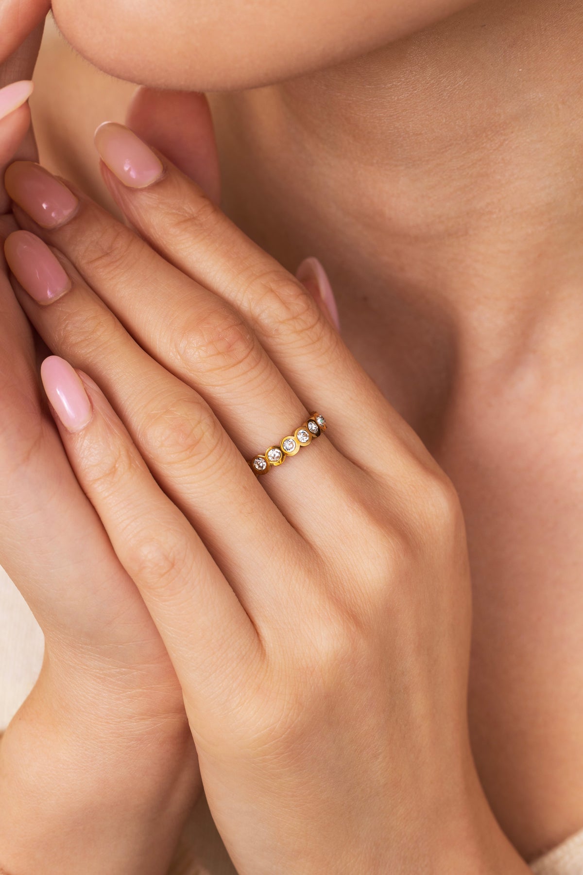 Bezel Set Eternity Stacking Ring