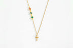 Birthstone Cross Necklace