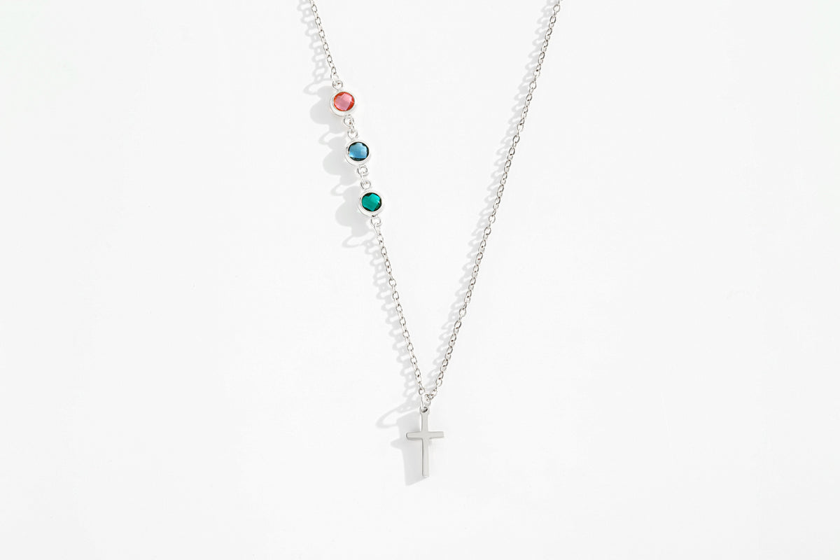 Birthstone Cross Necklace