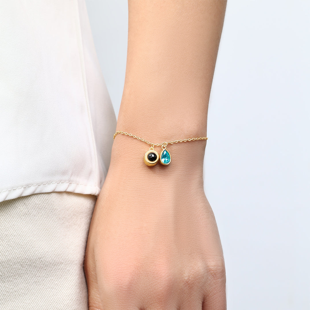 Birthstone Photo Bracelet