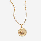 Birthstone Compass Pendant Necklace