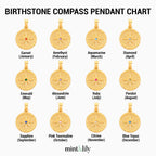 Birthstone Compass Pendant Necklace