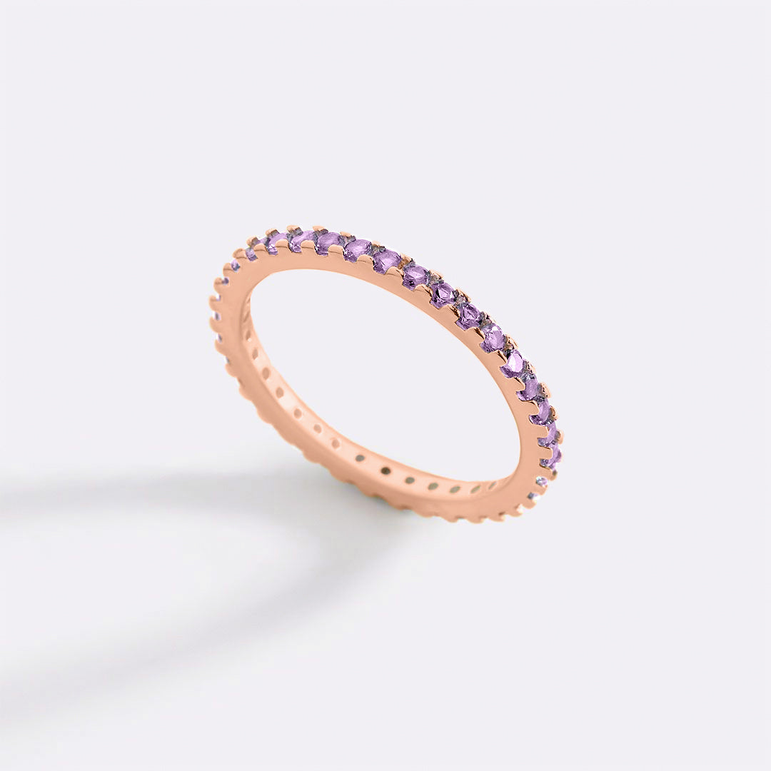 June Birthstone Eternity Stacking Ring