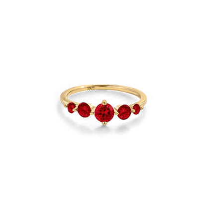 Five Stone Statement Birthstone Ring