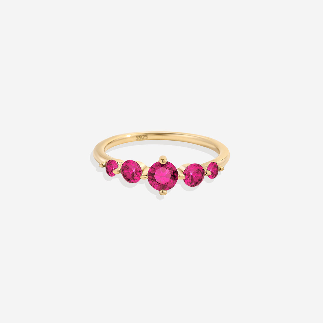 Five Stone Statement Birthstone Ring