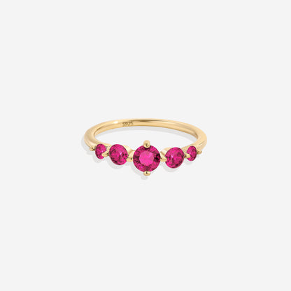 Five Stone Statement Birthstone Ring