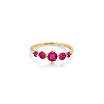 Five Stone Statement Birthstone Ring