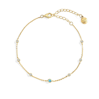 December Birthstone Station Bracelet