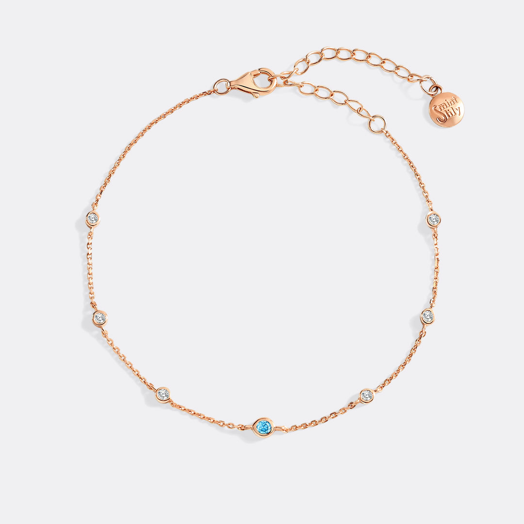 December Birthstone Station Bracelet