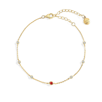 January Birthstone Station Bracelet
