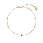 June Birthstone Station Bracelet