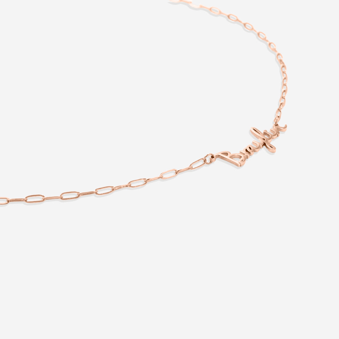 Fairy Name Necklace with Paperclip Chain