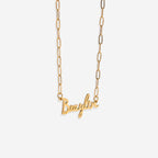 Fairy Name Necklace with Paperclip Chain