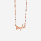 Fairy Name Necklace with Paperclip Chain