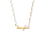 Fairy Name Necklace with Paperclip Chain