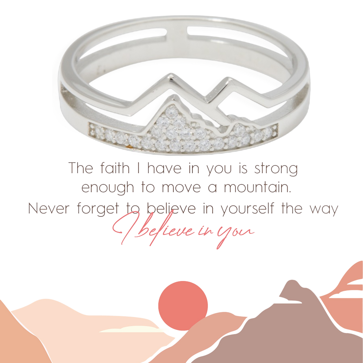 Faith Moves Mountains Pavé Mountain Ring