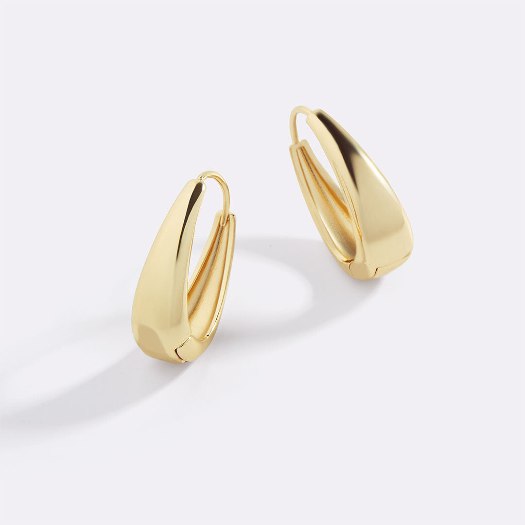 Chunky Teardrop Hoop Earrings