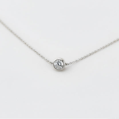 Classic Bezel Set Solitaire Necklace
