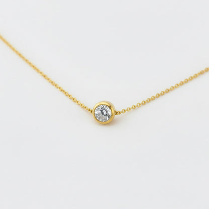 Classic Bezel Set Solitaire Necklace