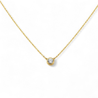 Classic Bezel Set Solitaire Necklace