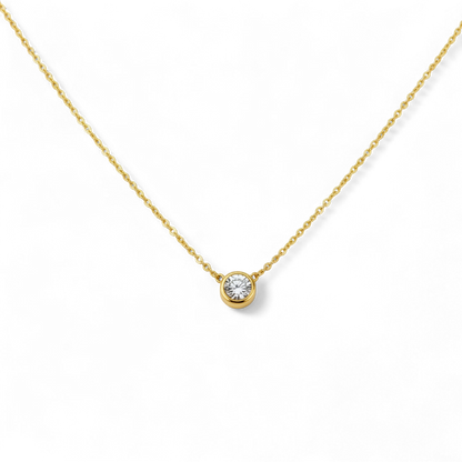 Classic Bezel Set Solitaire Necklace
