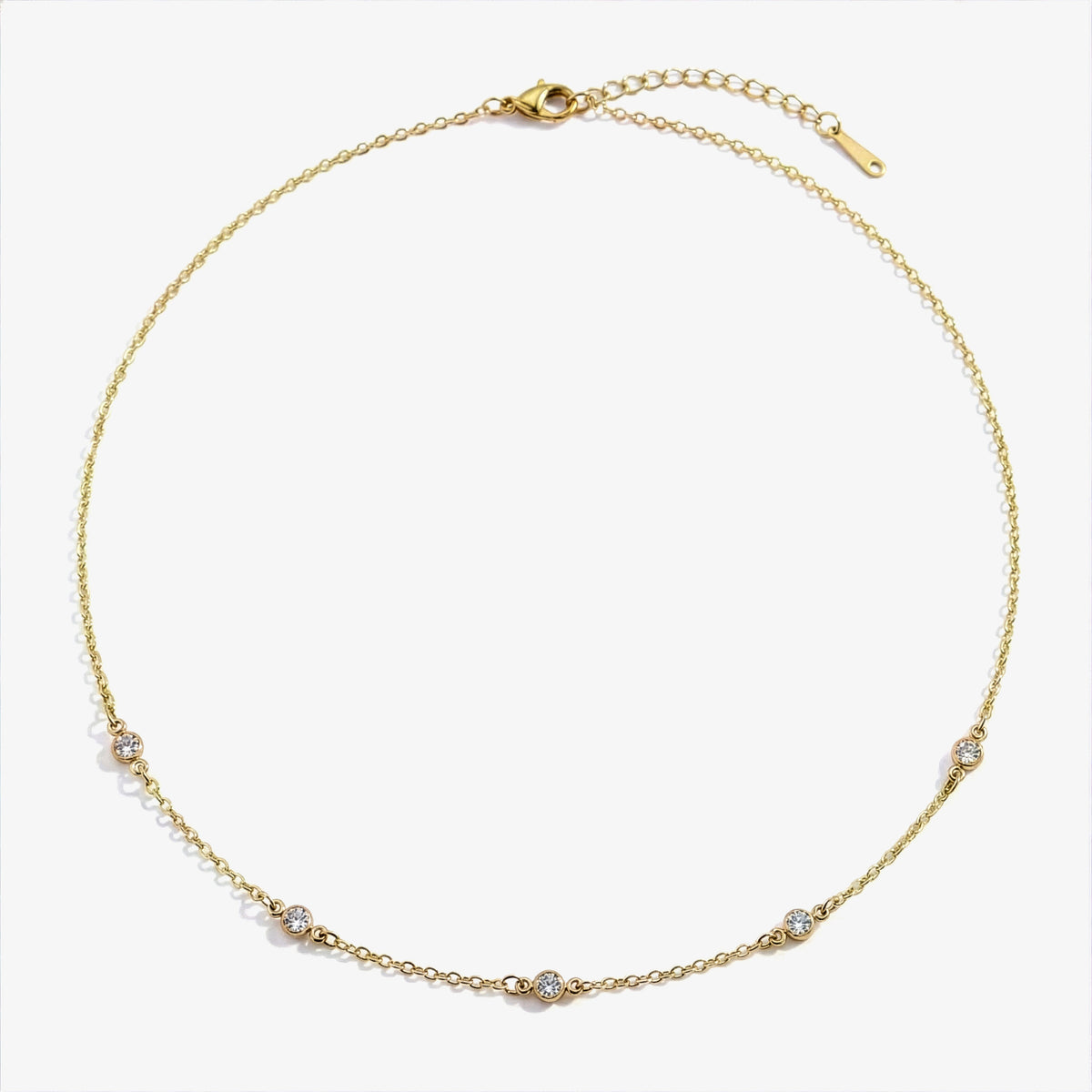Dainty Crystal Station Necklace