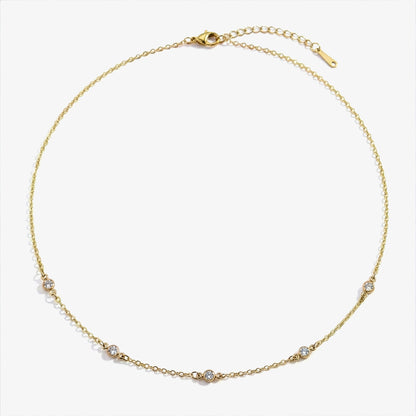 Dainty Crystal Station Necklace