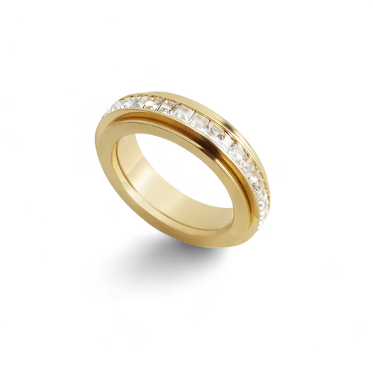 Crystal Statement Spinning Fidget Ring