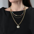 Evil Eye Curb Chains Stacked Necklace