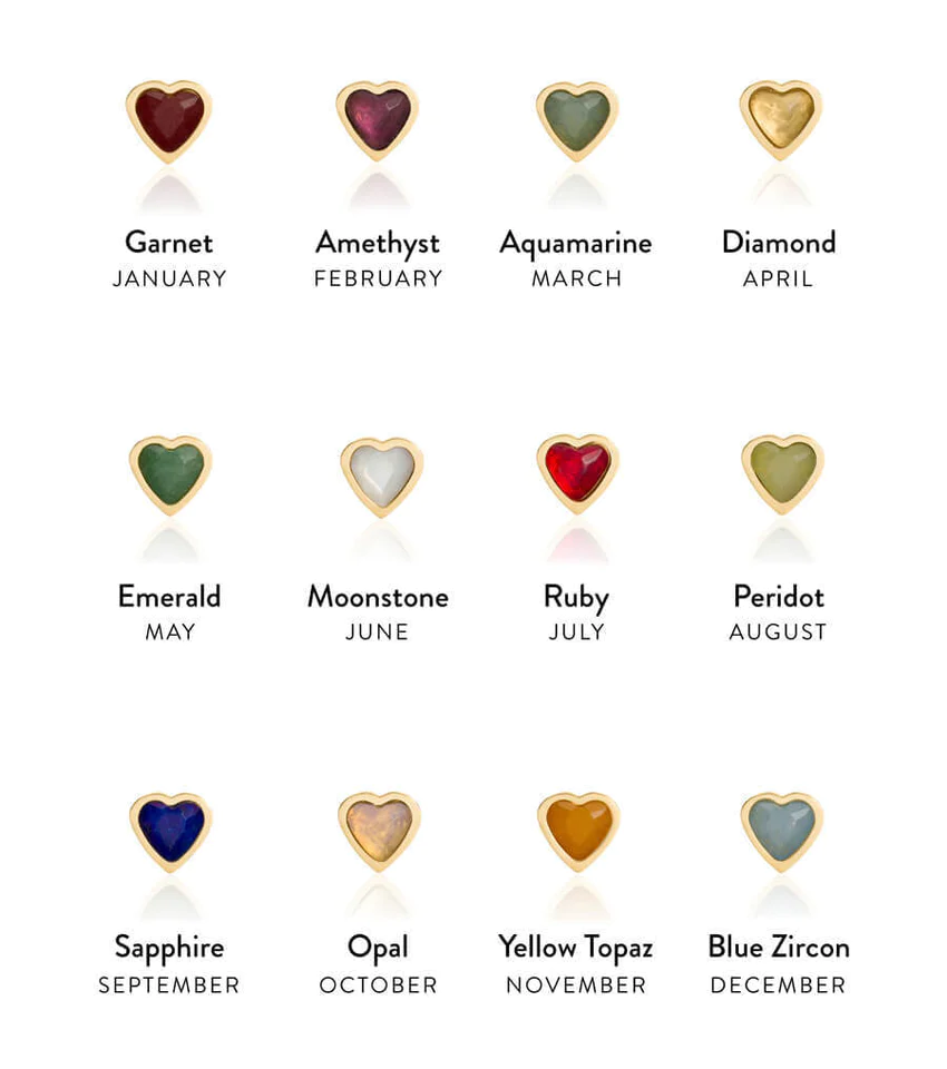 Dainty Heart Birthstone Ring
