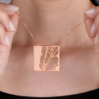 Custom Map Pendant Necklace