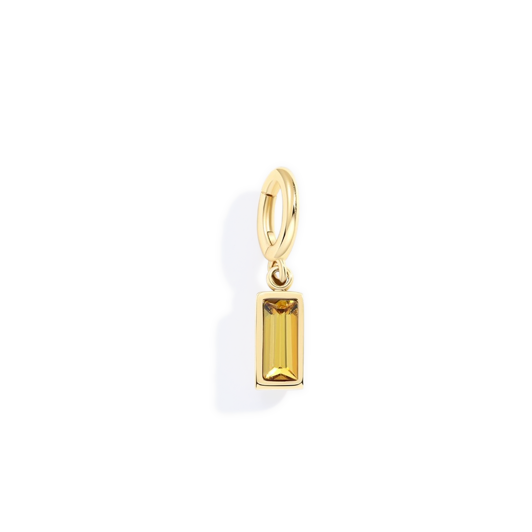 Dainty Baguette Birthstone Charm