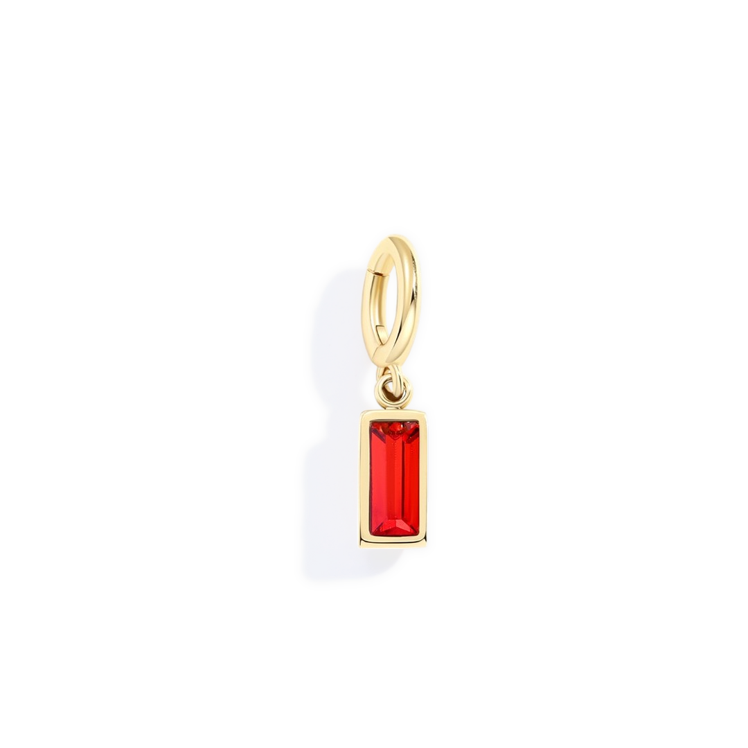Dainty Baguette Birthstone Charm