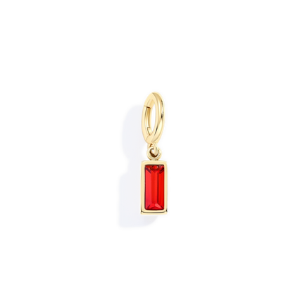 Dainty Baguette Birthstone Charm