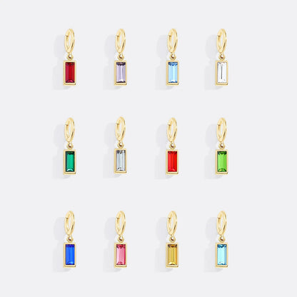 Dainty Baguette Birthstone Charm