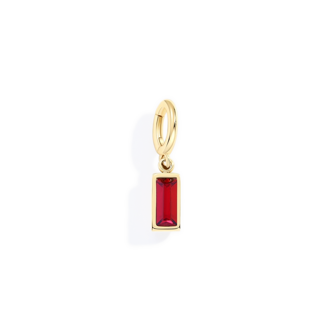 Dainty Baguette Birthstone Charm