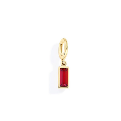Dainty Baguette Birthstone Charm