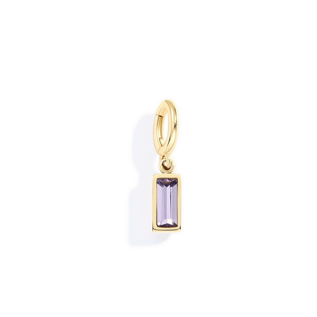 Dainty Baguette Birthstone Charm