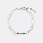 Dainty Birthstone Baguette Paperclip Bracelet