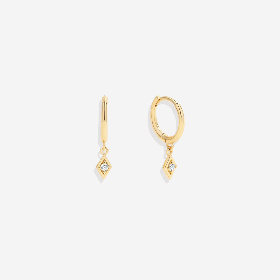 Dainty Diamond Charm Earrings