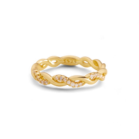 Dainty Pave Twist Stacking Ring