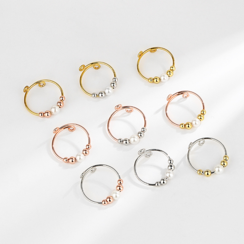 Dainty Adjustable Opal Fidget Ring