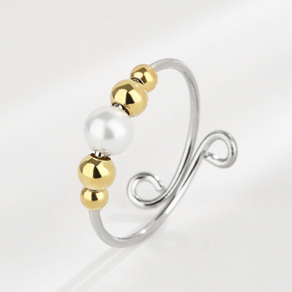 Dainty Adjustable Opal Fidget Ring