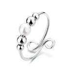 Dainty Adjustable Opal Fidget Ring